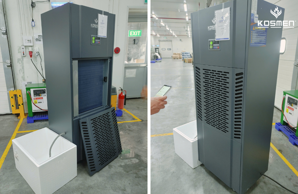 Kosmen installed the KM-250S industrial dehumidifier for a food company