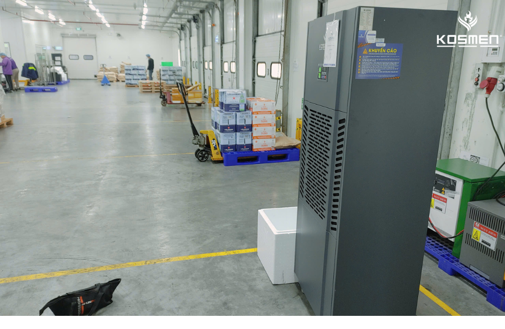 The Kosmen KM-250S industrial dehumidifier controls humidity in large spaces