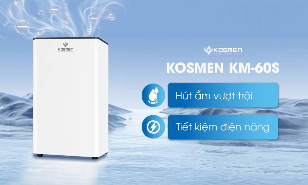 Máy hút ẩm Kosmen KM-60S vận hành bền bỉ, tiết kiệm điện năng